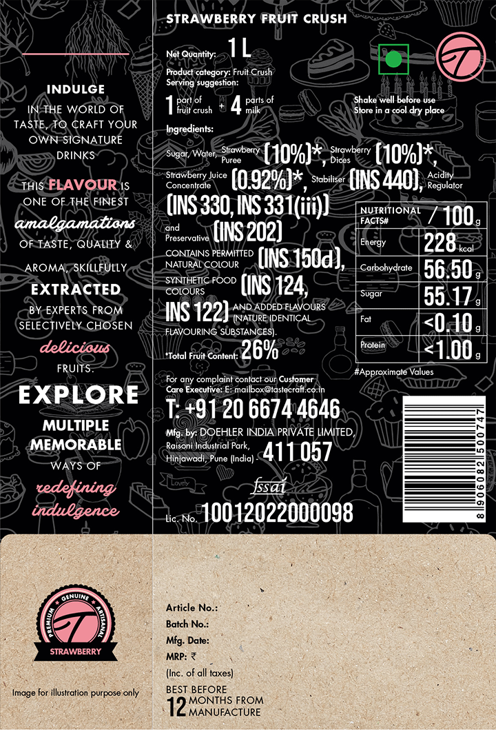 Tastecraft Strawberry Fruit Crush